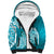 Polynesian Sherpa Hoodie Pacific Flower Mix Floral Tribal Tattoo Aqua Vibe LT9 Unisex Aqua - Polynesian Pride