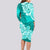 Polynesian Long Sleeve Bodycon Dress Pacific Flower Mix Floral Tribal Tattoo Turquoise Vibe LT9 - Polynesian Pride