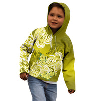 Polynesian Kid Hoodie Pacific Flower Mix Floral Tribal Tattoo Yellow Vibe LT9 - Polynesian Pride