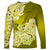 Polynesian Long Sleeve Shirt Pacific Flower Mix Floral Tribal Tattoo Yellow Vibe LT9 Unisex Yellow - Polynesian Pride