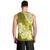 Polynesian Men Tank Top Pacific Flower Mix Floral Tribal Tattoo Yellow Vibe LT9 - Polynesian Pride