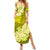 Polynesian Summer Maxi Dress Pacific Flower Mix Floral Tribal Tattoo Yellow Vibe LT9 Women Yellow - Polynesian Pride