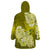 Polynesian Wearable Blanket Hoodie Pacific Flower Mix Floral Tribal Tattoo Yellow Vibe LT9 - Polynesian Pride