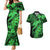 Aloha Hawaii Couples Matching Mermaid Dress And Hawaiian Shirt Hammerhead Shark Tattoo Polynesian Summer - Green LT9 Green - Polynesian Pride