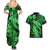 Aloha Hawaii Couples Matching Summer Maxi Dress and Hawaiian Shirt Hammerhead Shark Tattoo Polynesian Summer - Green LT9 - Polynesian Pride