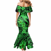 Aloha Hawaii Mermaid Dress Hammerhead Shark Tattoo Polynesian Summer - Green LT9 - Polynesian Pride