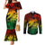 Aloha Hawaii Couples Matching Mermaid Dress and Long Sleeve Button Shirts Hammerhead Shark Tattoo Polynesian Summer - Reggae LT9 Reggae - Polynesian Pride