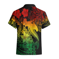 Aloha Hawaii Hawaiian Shirt Hammerhead Shark Tattoo Polynesian Summer - Reggae LT9 - Polynesian Pride