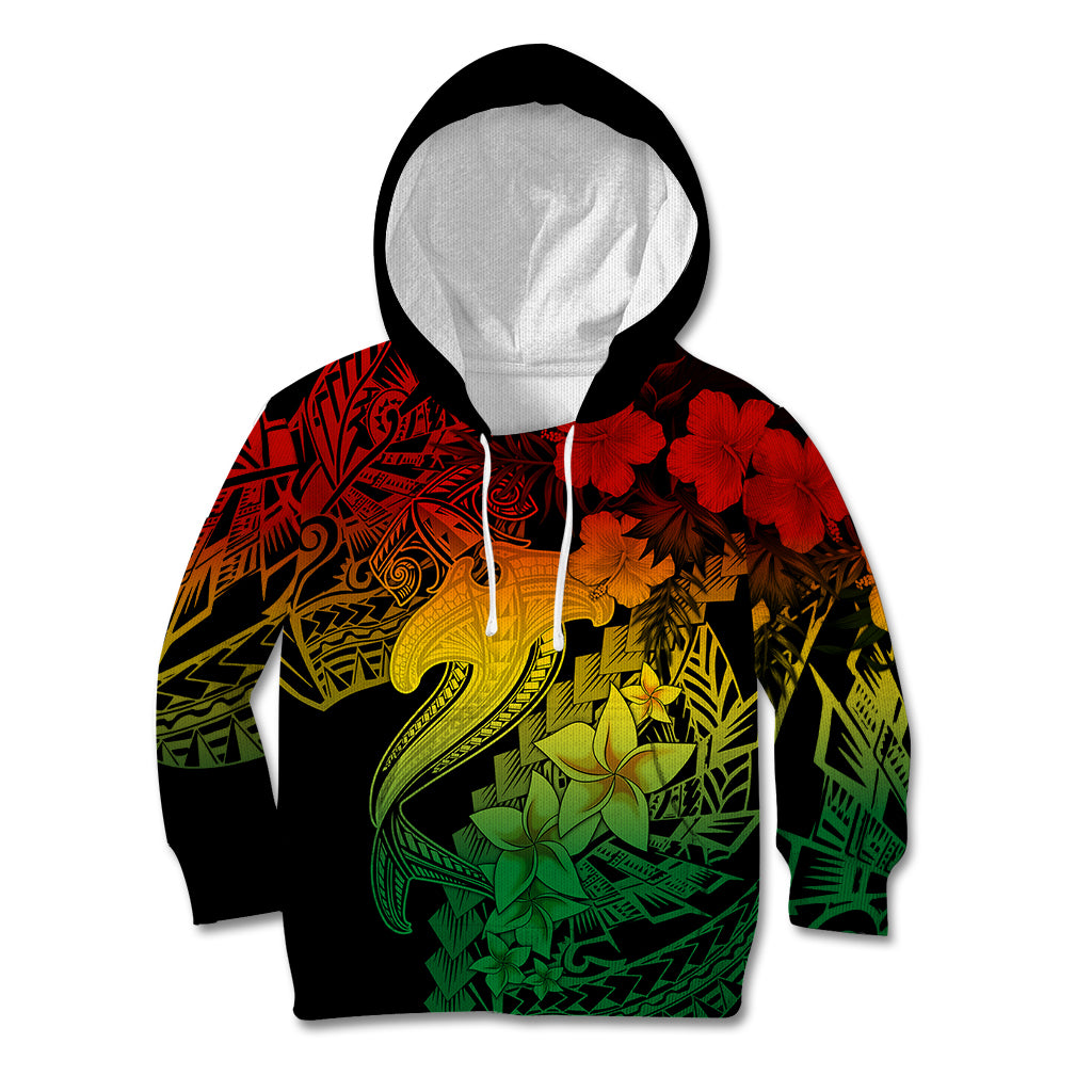 Aloha Hawaii Kid Hoodie Hammerhead Shark Tattoo Polynesian Summer - Reggae LT9 Reggae - Polynesian Pride