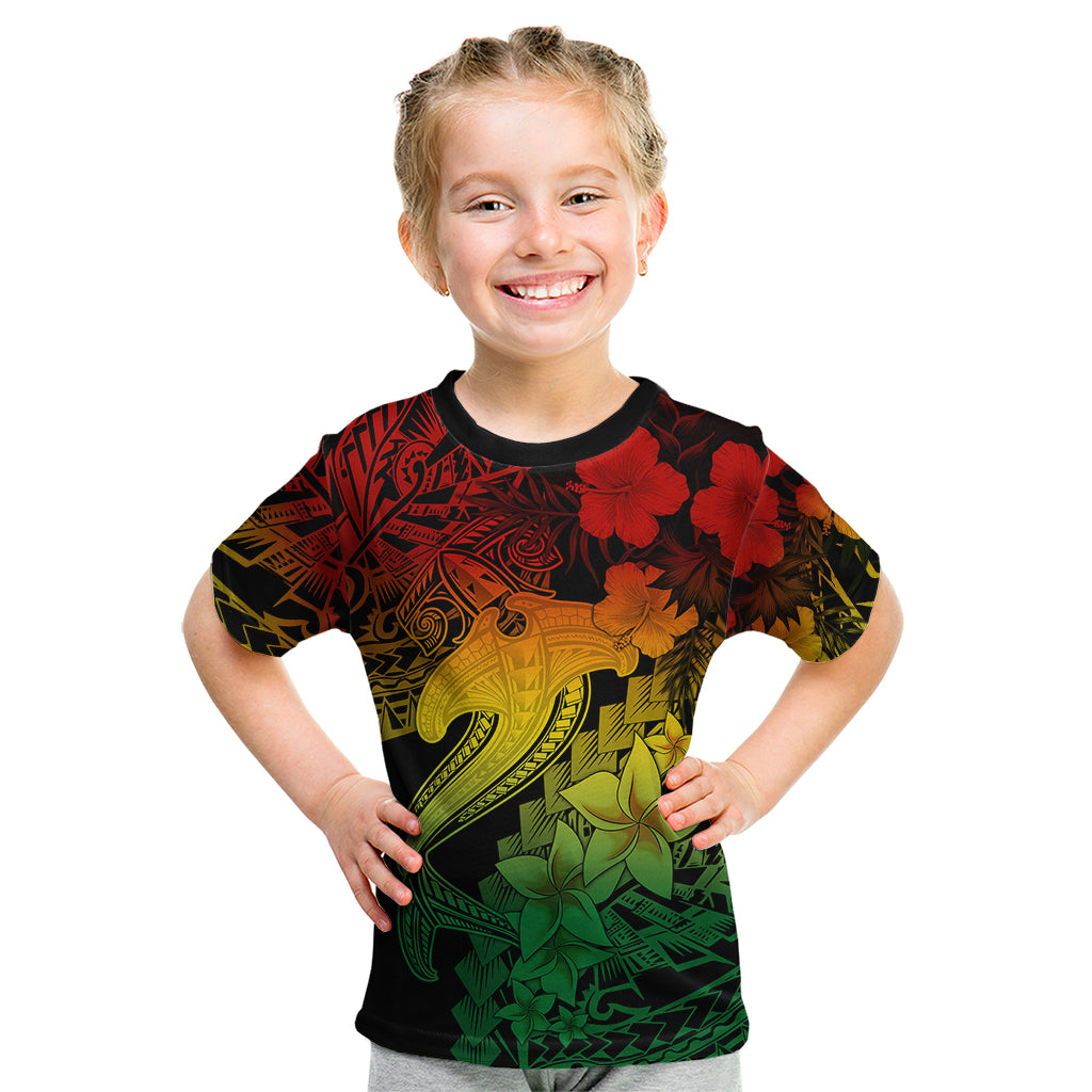 Aloha Hawaii Kid T Shirt Hammerhead Shark Tattoo Polynesian Summer - Reggae LT9 Reggae - Polynesian Pride