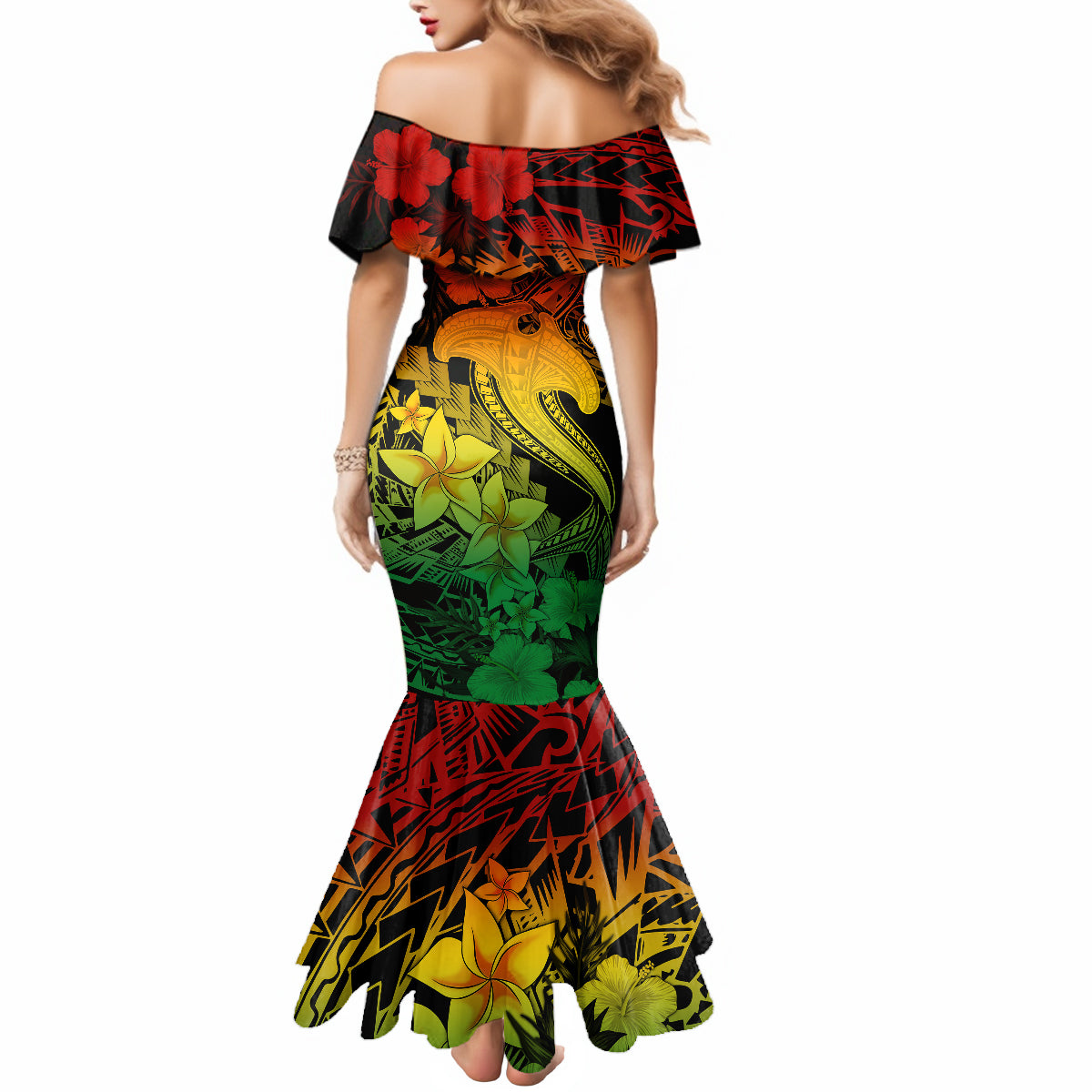 Aloha Hawaii Mermaid Dress Hammerhead Shark Tattoo Polynesian Summer - Reggae LT9 - Polynesian Pride