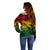 Aloha Hawaii Off Shoulder Sweater Hammerhead Shark Tattoo Polynesian Summer - Reggae LT9 - Polynesian Pride