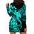 Aloha Hawaii Hoodie Dress Hammerhead Shark Tattoo Polynesian Summer - Turquoise LT9 - Polynesian Pride