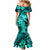 Aloha Hawaii Mermaid Dress Hammerhead Shark Tattoo Polynesian Summer - Turquoise LT9 - Polynesian Pride