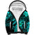 Aloha Hawaii Sherpa Hoodie Hammerhead Shark Tattoo Polynesian Summer - Turquoise LT9 Unisex Turquoise - Polynesian Pride