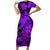 Aloha Hawaii Short Sleeve Bodycon Dress Hammerhead Shark Tattoo Polynesian Summer - Violet LT9 Long Dress Violet - Polynesian Pride