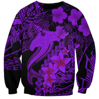 Aloha Hawaii Sweatshirt Hammerhead Shark Tattoo Polynesian Summer - Violet LT9 Unisex Violet - Polynesian Pride