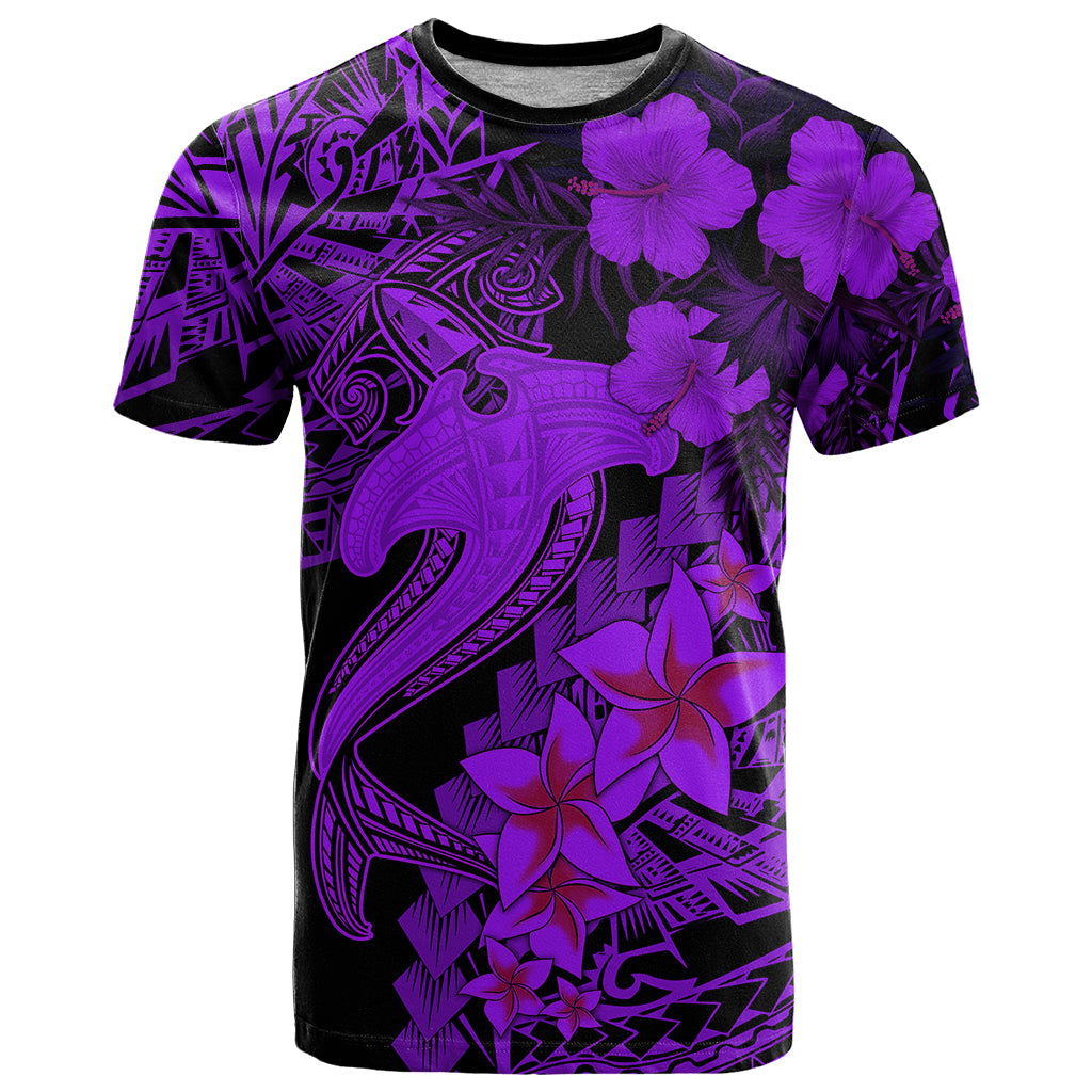 Aloha Hawaii T Shirt Hammerhead Shark Tattoo Polynesian Summer - Violet LT9 Violet - Polynesian Pride