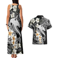 Aloha Hawaii Couples Matching Tank Maxi Dress And Hawaiian Shirt Hammerhead Shark Tattoo Polynesian Summer - White LT9 - Polynesian Pride