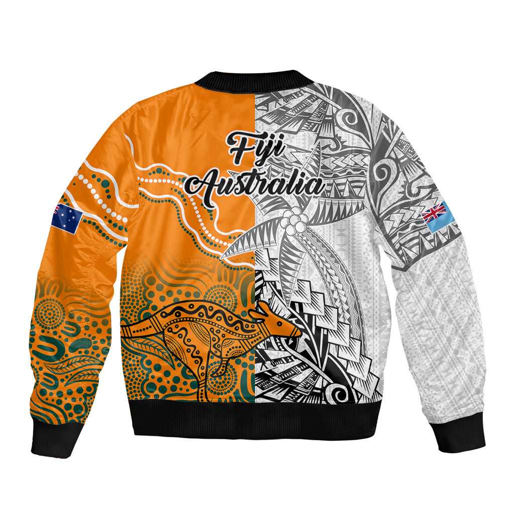 Fiji Australia Rugby Bomber Jacket World Cup 2023 Polynesia Tapa Mixed Indigenous Aboriginal LT9 - Polynesian Pride