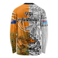 Fiji Australia Rugby Long Sleeve Shirt World Cup 2023 Polynesia Tapa Mixed Indigenous Aboriginal LT9 - Polynesian Pride