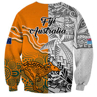 Fiji Australia Rugby Sweatshirt World Cup 2023 Polynesia Tapa Mixed Indigenous Aboriginal LT9 - Polynesian Pride