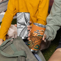 Australia-Fiji Palm and Kangaroo Tumbler Cup Polynesia Tapa Mixed Indigenous Aboriginal