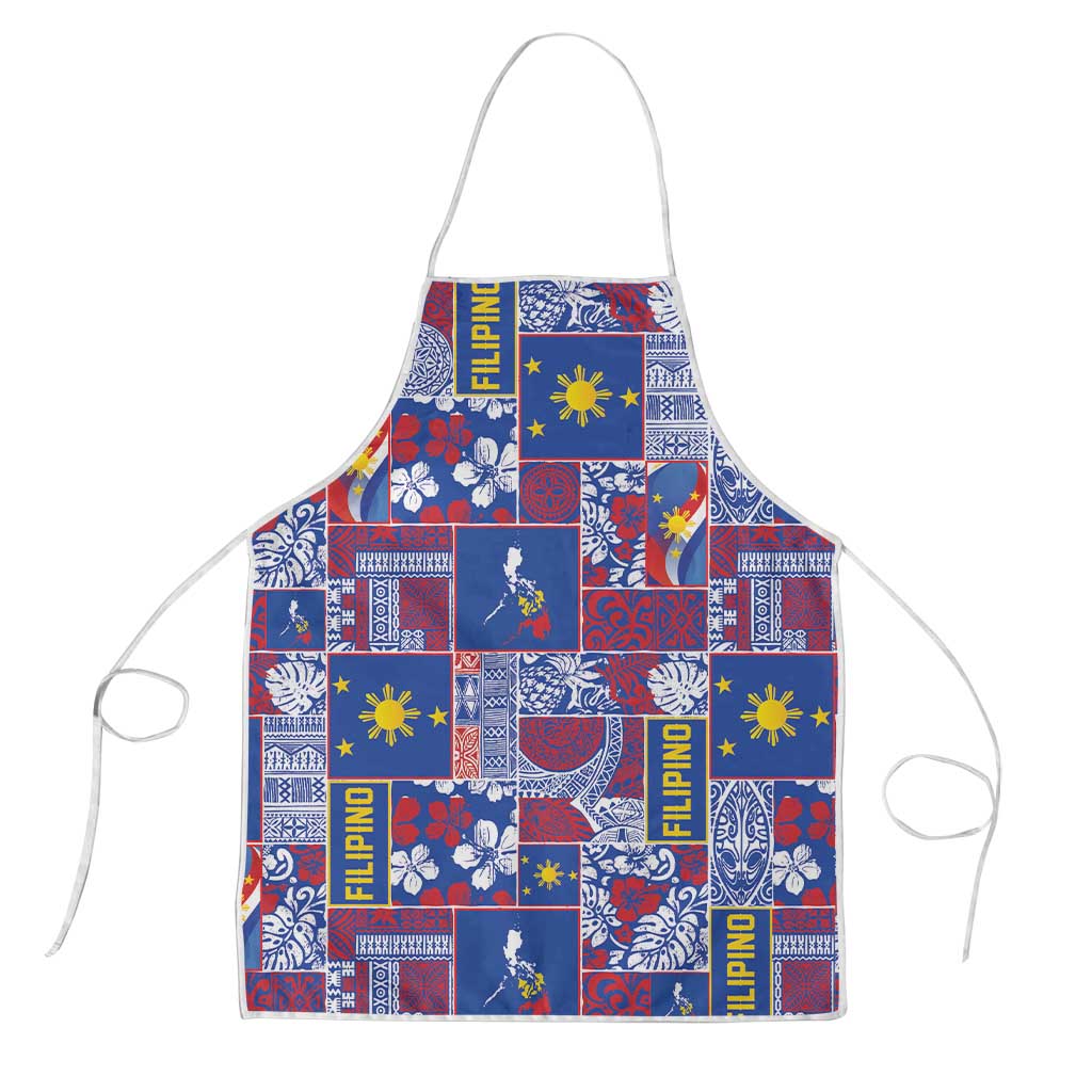 Filipino Maligayang Pasko Apron Pacific Patchwork Xmas Vibes LT9 Blue - Polynesian Pride
