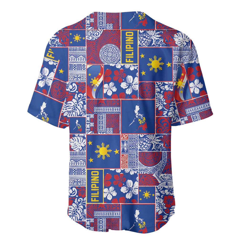 Filipino Maligayang Pasko Baseball Jersey Pacific Patchwork Xmas Vibes - Polynesian Pride