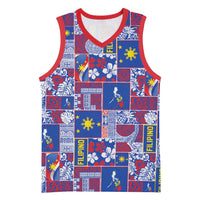 Filipino Maligayang Pasko Basketball Jersey Pacific Patchwork Xmas Vibes LT9 Unisex Blue - Polynesian Pride
