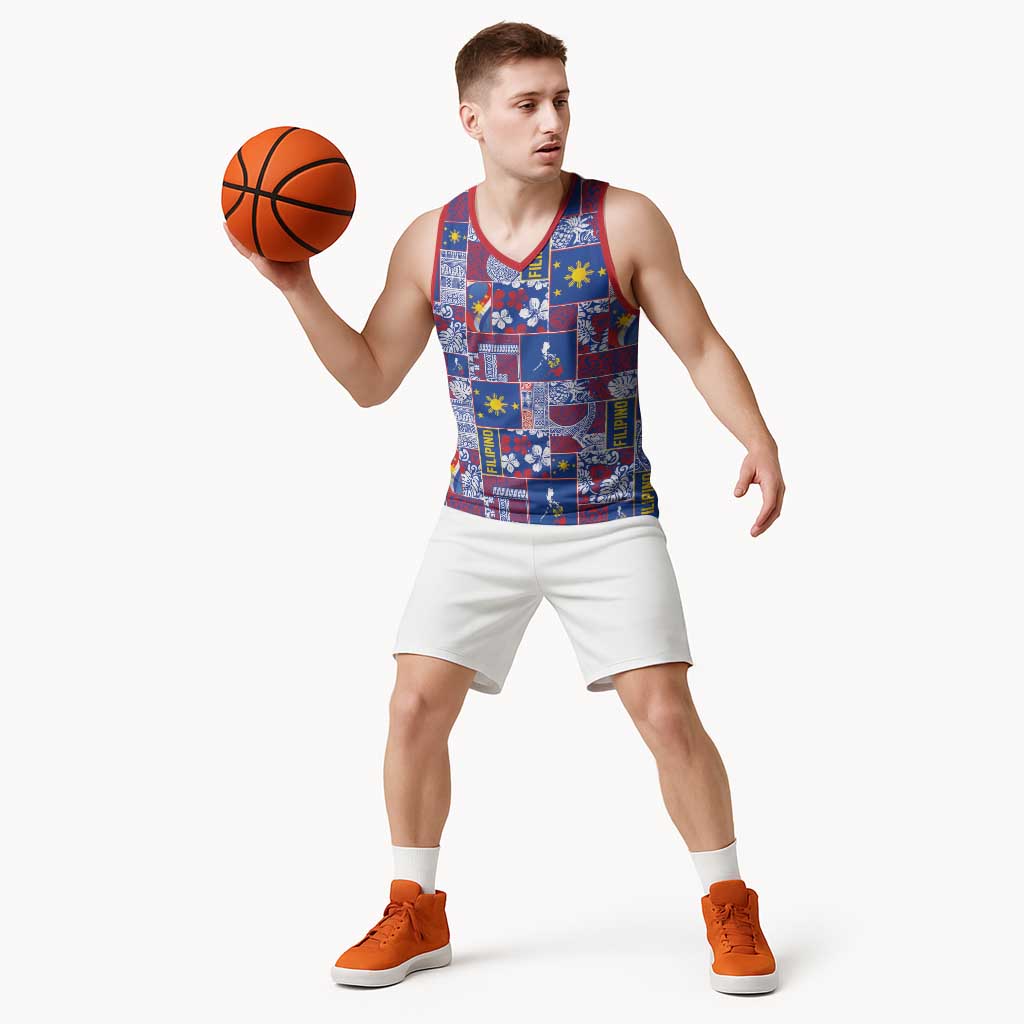 Filipino Maligayang Pasko Basketball Jersey Pacific Patchwork Xmas Vibes LT9 - Polynesian Pride
