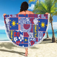Filipino Maligayang Pasko Beach Blanket Pacific Patchwork Xmas Vibes - Polynesian Pride