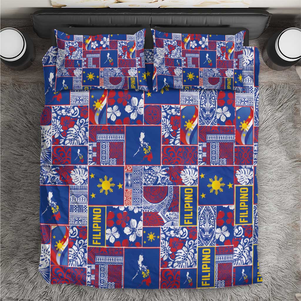 Filipino Maligayang Pasko Bedding Set Pacific Patchwork Xmas Vibes - Polynesian Pride