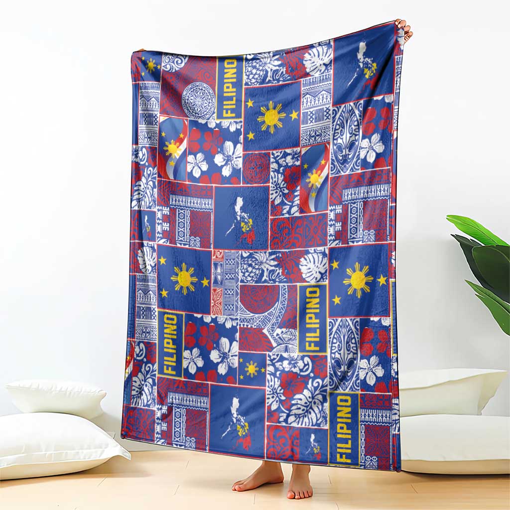 Filipino Maligayang Pasko Blanket Pacific Patchwork Xmas Vibes - Polynesian Pride