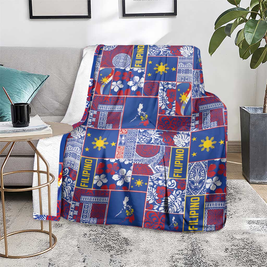 Filipino Maligayang Pasko Blanket Pacific Patchwork Xmas Vibes - Polynesian Pride