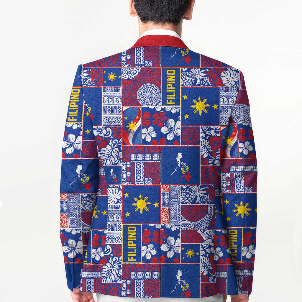 Filipino Maligayang Pasko Blazer Pacific Patchwork Xmas Vibes - Polynesian Pride