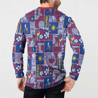 Filipino Maligayang Pasko Button Sweatshirt Pacific Patchwork Xmas Vibes LT9 - Polynesian Pride