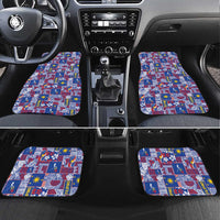 Filipino Maligayang Pasko Car Mats Pacific Patchwork Xmas Vibes LT9 Set 4pcs Blue - Polynesian Pride