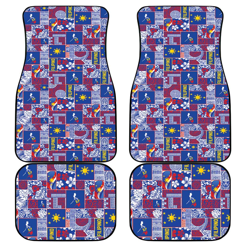 Filipino Maligayang Pasko Car Mats Pacific Patchwork Xmas Vibes LT9 - Polynesian Pride