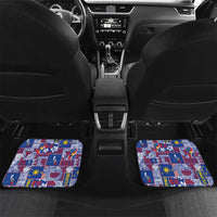 Filipino Maligayang Pasko Car Mats Pacific Patchwork Xmas Vibes LT9 Set 2pcs - Back Blue - Polynesian Pride