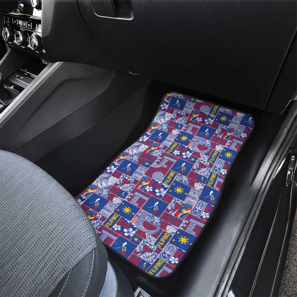 Filipino Maligayang Pasko Car Mats Pacific Patchwork Xmas Vibes LT9 - Polynesian Pride