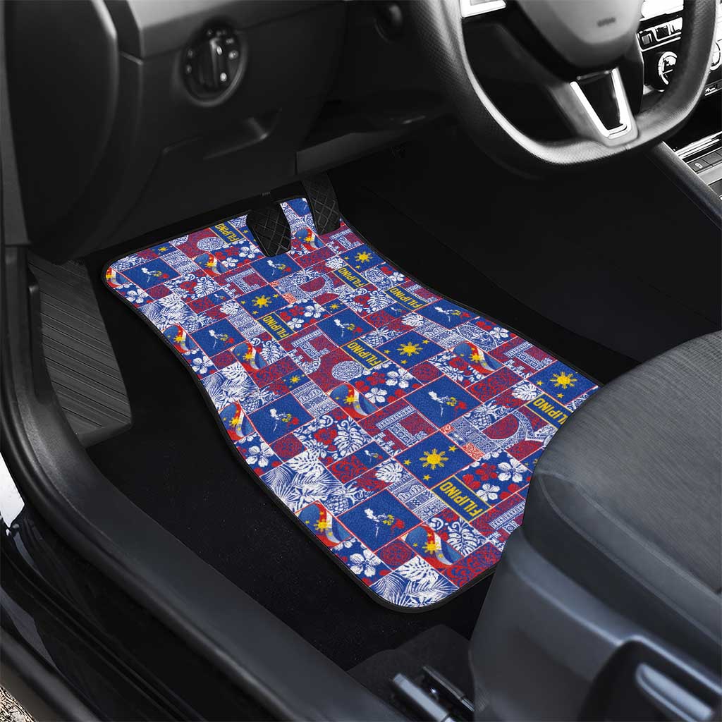 Filipino Maligayang Pasko Car Mats Pacific Patchwork Xmas Vibes LT9 - Polynesian Pride