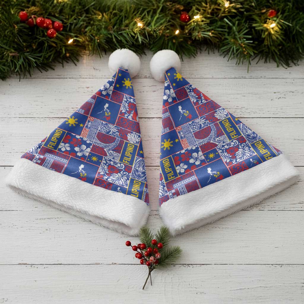 Filipino Maligayang Pasko Christmas Santa Hat Pacific Patchwork Xmas Vibes - Polynesian Pride