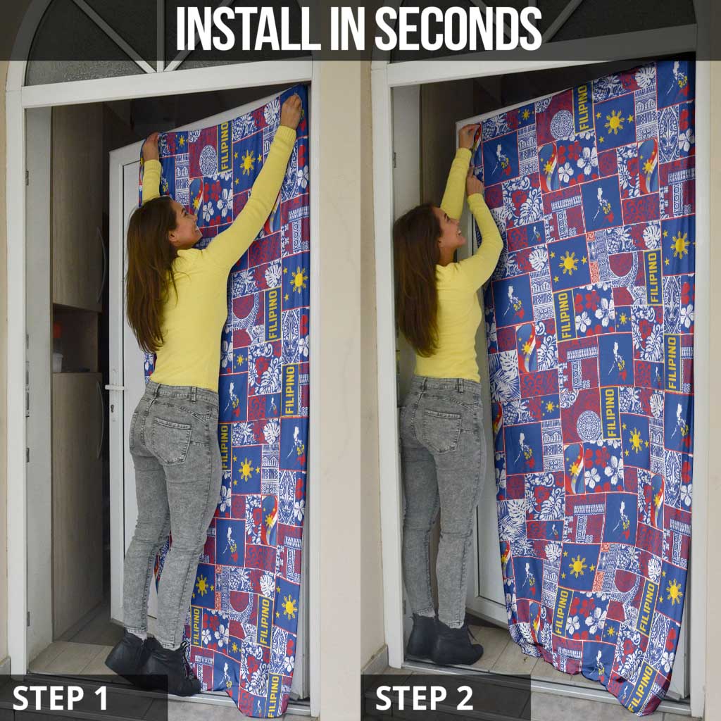 Filipino Maligayang Pasko Door Cover Pacific Patchwork Xmas Vibes LT9 - Polynesian Pride