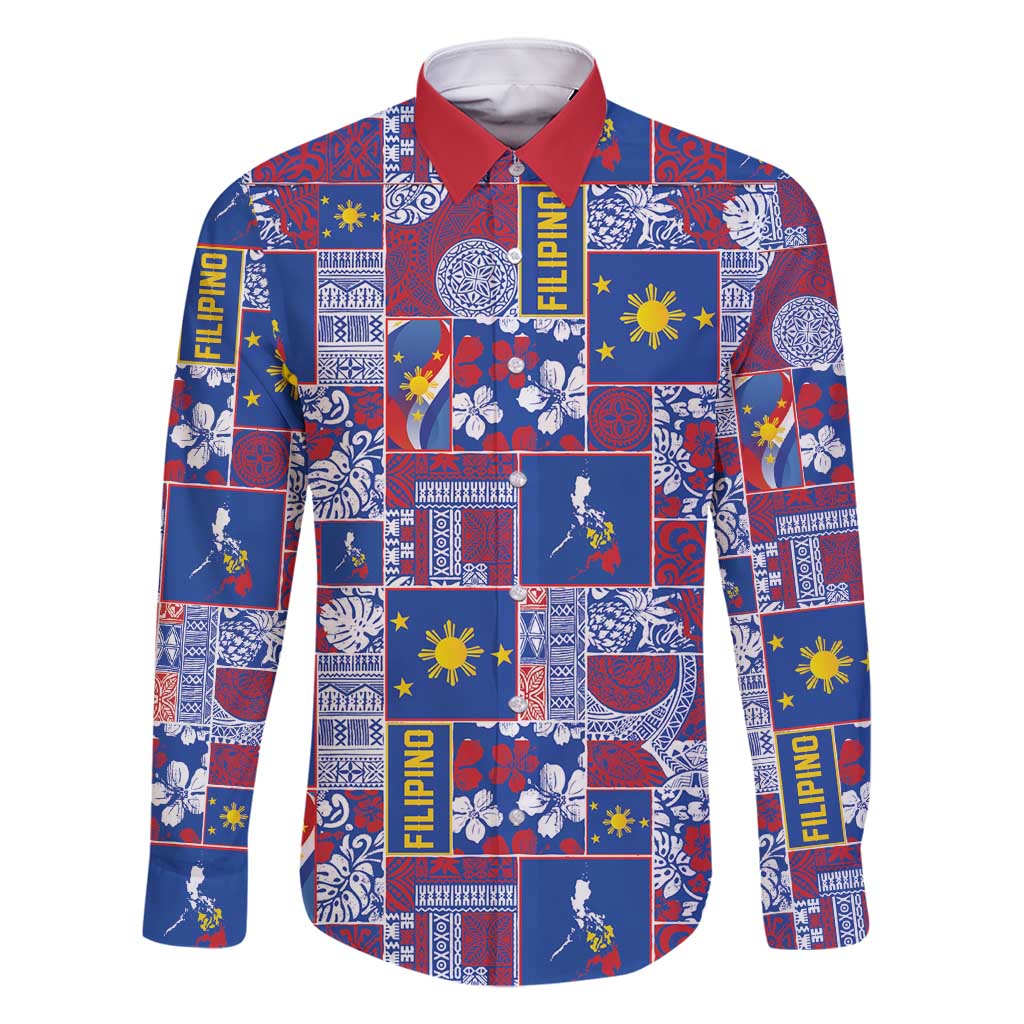 Filipino Maligayang Pasko Family Matching Long Sleeve Bodycon Dress and Hawaiian Shirt Pacific Patchwork Xmas Vibes - Polynesian Pride