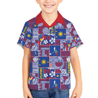 Filipino Maligayang Pasko Family Matching Off Shoulder Maxi Dress and Hawaiian Shirt Pacific Patchwork Xmas Vibes - Polynesian Pride