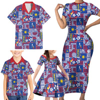 Filipino Maligayang Pasko Family Matching Short Sleeve Bodycon Dress and Hawaiian Shirt Pacific Patchwork Xmas Vibes - Polynesian Pride