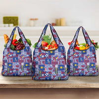 Filipino Maligayang Pasko Grocery Bag Pacific Patchwork Xmas Vibes - Polynesian Pride