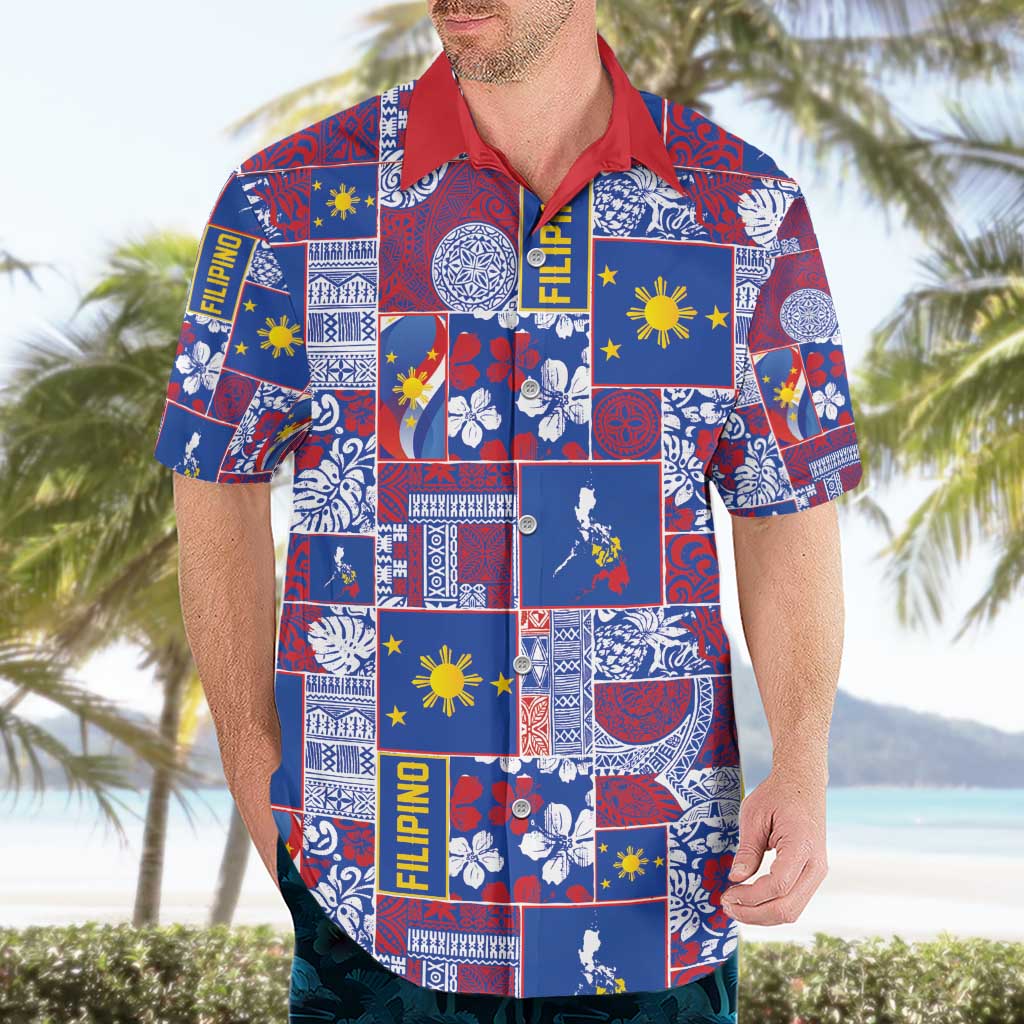 Filipino Maligayang Pasko Hawaiian Shirt Pacific Patchwork Xmas Vibes - Polynesian Pride