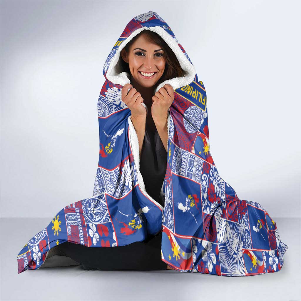 Filipino Maligayang Pasko Hooded Blanket Pacific Patchwork Xmas Vibes LT9 - Polynesian Pride